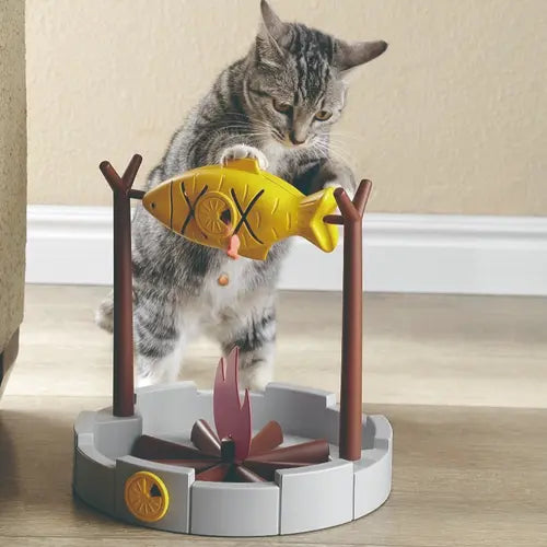Roast Fish Interactive Cat Treat Dispenser Toy